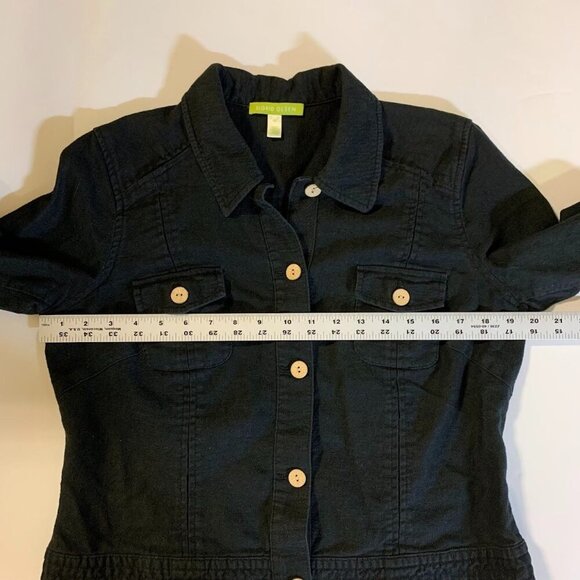 Sigrid Olsen Women's Linen Blend Button Long Sleeve Denim Jacket Size 10 - Picture 10 of 12